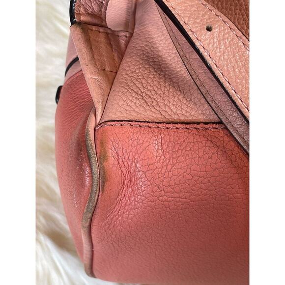 Michael Kors Peach and Coral Color leather Back Pack / Shoulder Bag / Purse - Picture 4 of 8